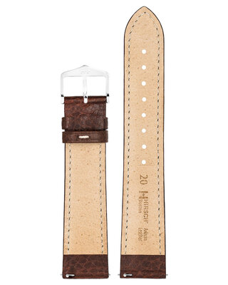 leren horlogeband Hirsch Boston M 01302110-2, bruin, kalfsleer, lengte M, Quick Release