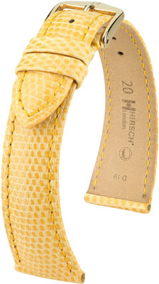 Heldere gele leren band Hirsch London M 04366173-1 (Hagedisleer) Hirsch selectie