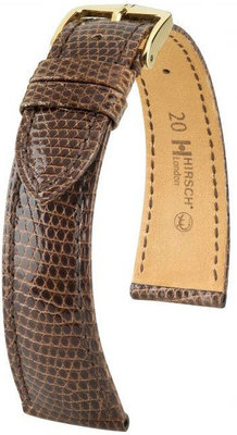 Donkerbruine leren band Hirsch London L 04366010-1 (Hagedisleer) Hirsch selectie