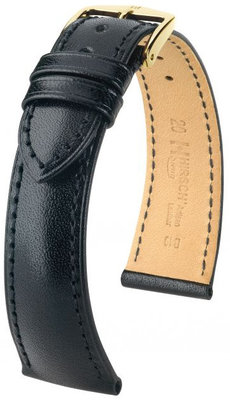 Zwart leren band Hirsch Siena M 04202150-1 (Teletina)