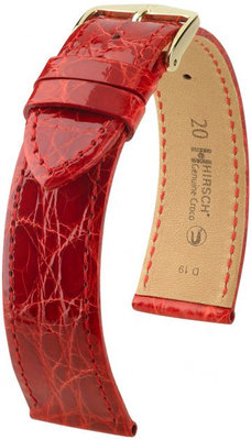 Rode leren riem Hirsch Genuine Croco L 01808020-1 (Krokodillenleer) Hirsch Selection