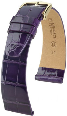 Paars lederen band Hirsch Prestige M 02207184-1 (Alligator leder) Hirsch Selection