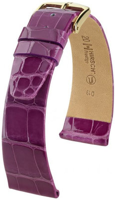 Paars lederen band Hirsch Prestige M 02307187-1 (Alligator leder) Hirsch Selection