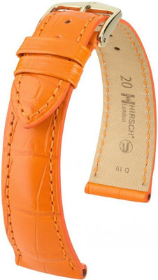 Oranje leren band Hirsch London M 04207176-1 (Alligatorleer) Hirsch Selection