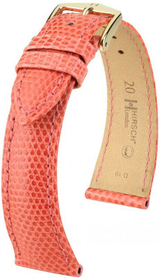 Oranje leren band Hirsch London M 04266122-1 (hagedissenleer) Hirsch Selection