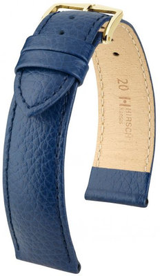 Donkerblauwe leren band Hirsch Kansas M 01502180-1 (Teletina)