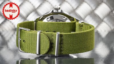 Nylon horlogeband Ricardo Kronplatz, groen, NATO