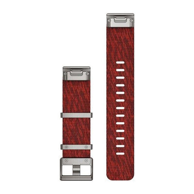 Nylon horlogeband Garmin 22mm (voor Garmin Fenix 8/7/6 (47mm), Epix 2 enz.), rood V2, QuickFit, 010-12738-22