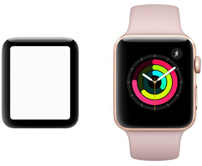 Beschermend 3D-glas Mosh Tempered Glass Protector 0.5mm voor Apple Watch Series 3 42mm