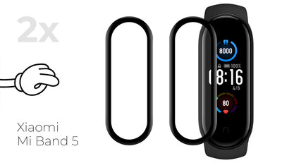 Beschermend 3D-glas Mosh Tempered Glass Protector 0.5mm voor Xiaomi Mi Band 5 (2 stuks)