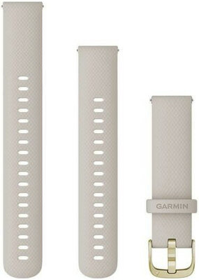 Siliconen horlogeband Garmin 18mm (voor Venu 2S, Vívoactive 4S, Vívomove 3S), beige V2, Quick Release, + verlengstuk, 010-12932-0D