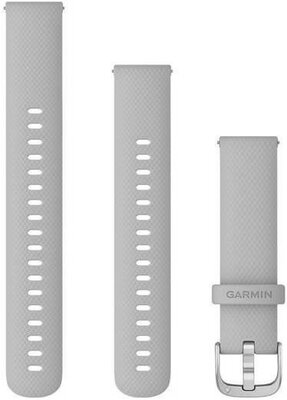 Siliconen horlogeband Garmin 18mm (voor Venu 2S, Vívoactive 4S, Vívomove 3S), grijs V3, Quick Release, + verlengstuk, 010-12932-0C