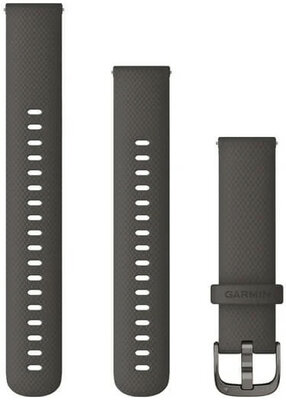Siliconen horlogeband Garmin 18mm (voor Venu 2S, Vívoactive 4S, Vívomove 3S), grijs V4, Quick Release, + verlengd deel, 010-12932-0E