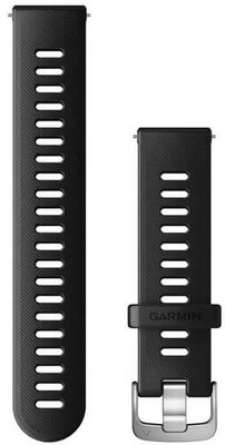 Siliconen horlogeband Garmin 20mm (voor Forerunner 55, Venu, Venu Sq, Venu 2 plus), zwart, Quick Release, 010-11251-9P