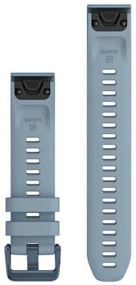 Siliconen horlogeband Garmin 20mm (voor Garmin Fenix 8/7S/6S (43mm), enz.), blauw, QuickFit + verlengd deel, 010-13029-00