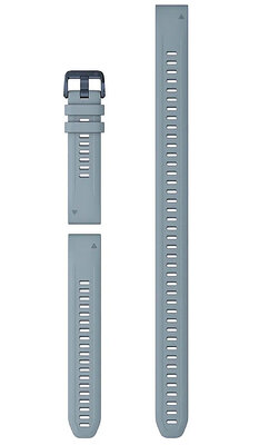 Siliconen horlogeband Garmin 20mm (voor Garmin Fenix 8/7S/6S (43mm), enz.), blauw, QuickFit + verlengd deel, 010-13029-00