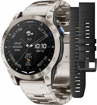 Garmin D2 Mach 1, Vented Titanium Bracelet (+ vervangende horlogeband)