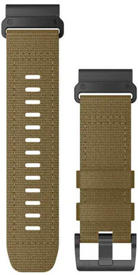 Nylon horlogeband Garmin 26mm (voor Garmin Fenix 8/7X/6X (51mm), Tactix etc.), bruin, QuickFit, 010-13010-11