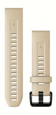 Garmin QuickFit band 20mm, silicone, lichtbeige, zwarte gesp (Fenix 7S/6S/5S)