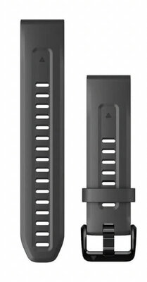Garmin QuickFit band 20 mm, siliconen, grafietgrijs, zwarte gesp (Fenix 7S/6S/5S)