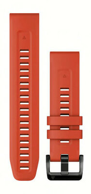 Garmin QuickFit band 22mm, silicone, vlamrood, zwarte gesp (Fenix 7/6/5, Epix 2, etc.)