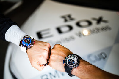 Edox Chronorally Chronograph 38001-tinnbu-bn BMW Limited Edition 2000pcs (+ reserveriempje)