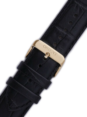 Leren horlogeband Orient UDEVDAB 24mm (voor model FEUAG), zwart