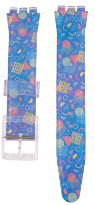 Kunststof horlogeband Ricardo Barletta 17mm (voor Swatch), kleurig