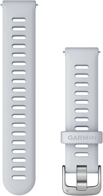 Garmin Quick Release 18mm band, silicone, wit, mat zilveren gesp (Venu 2S, Vívoactive 4S, Vívomove 3S)