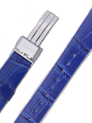 Leren horlogeband Orient UDBZFSD 13mm (voor model NRAH), blauw