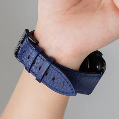 Leren riempje Ricardo (pro Apple Watch 42/44/45/49mm), blauw