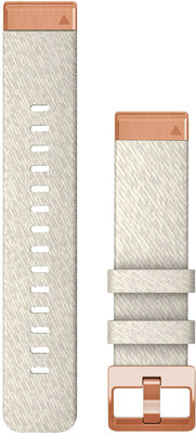 nylon horlogeband Garmin 20mm (voor Garmin Fenix 8/7S/6S (43mm), enz.), wit V2, QuickFit, 010-13102-09