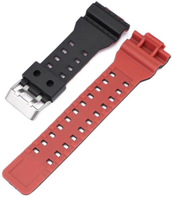 kunststof horlogeband Ricardo Felino 16mm (voor Casio G-Shock GA-100, GA-110, GD-120, GLS-100), zwart V2