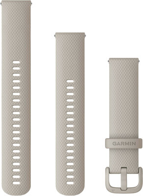 Siliconen horlogeband Garmin 20mm (voor Venu, Venu Sq, Venu 2 plus enz.), grijs V2, Quick Release, + verlengde deel, 010-13021-07