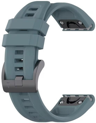QuickFit band 26mm, silicone, donkergrijs, zwarte gesp (Garmin Fenix 7X/6X/5X, Tactix, etc.)