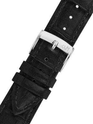 Leren riempje Morellato Tiglio 5673D74.019 M, zwart, eco-leer