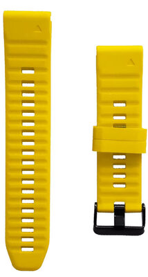 QuickFit band 26mm, silicone, geel, donkere gesp (Garmin Fenix 7X/6X/5X, Tactix, etc.)