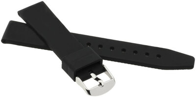 Baby siliconenband, zwart, zilveren gesp
