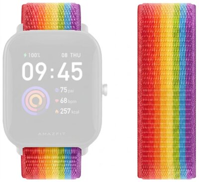 Nylon horlogeband Ricardo Madesimo 22mm, Rainbow, Quick Release