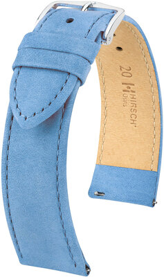 Lichtblauwe leren band Hirsch Osiris Nubuk M 03433183-2 (Teletina)