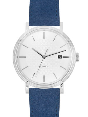 Leren horlogeband Hirsch Osiris Nubuk M 03433180-2, blauw, kalfsleer, lengte M, Quick Release