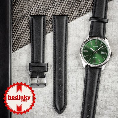 Leren horlogeband Ricardo Cagli, zwart V1, Quick Release