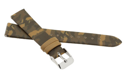 Leren horlogeband JVD RJ7214.3 16mm, bruin/camouflage, kinder