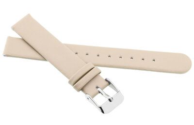 Kinderband van polyurethaan 15 mm, beige, zilveren gesp