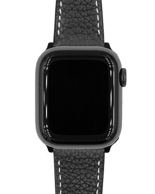 Zwart leren band Hirsch Bologna M 01802150-2 (Teletina)