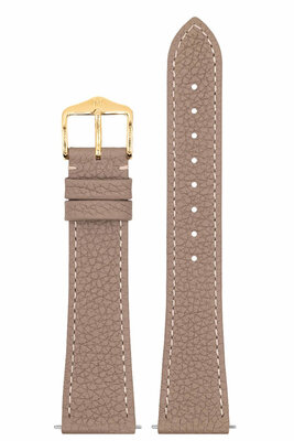 Leren horlogeband Hirsch Bologna M 01802137-1, bruin, kalfsleder, lengte M, Quick Release