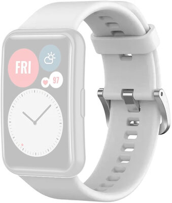 Siliconen horlogeband Ricardo Cime Bianche 20mm (voor Huawei Watch Fit), White