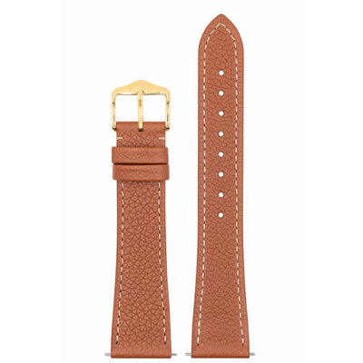 Leren horlogeband Hirsch Bologna M 01802170-1, bruin, kalfsleder, lengte M, Quick Release