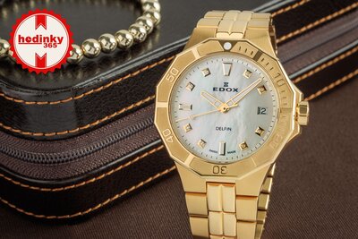 Edox Delfin Diver Date Lady Quartz 53020-37jm-nadd