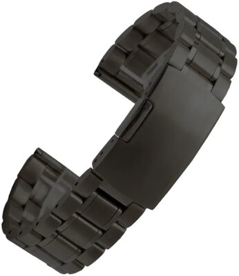 Zwart stalen armband Ricardo Benevento, vouwsluiting